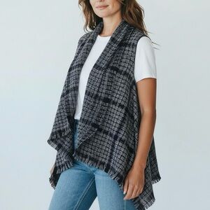 Seven Islands Plus Size Black Gray Vest Sz Plus One.   (XL)